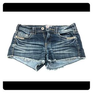 Dark blue denim jean shorts